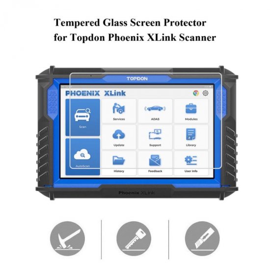 Tempered Glass Screen Protector Cover for Topdon Phoenix XLink - Click Image to Close